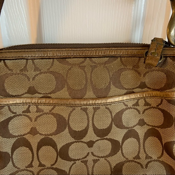 Coach Suede Leather Jacquard Logo Purse Handbag - Picture 5 of 9